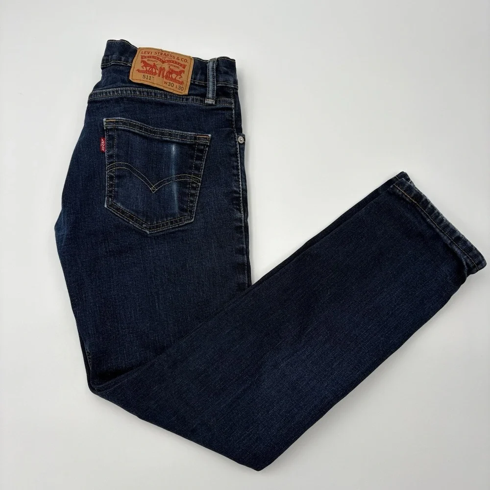 Levi's 511 Slim Jeans Mens 30x30 Blue Denim Stretch Fit Pants